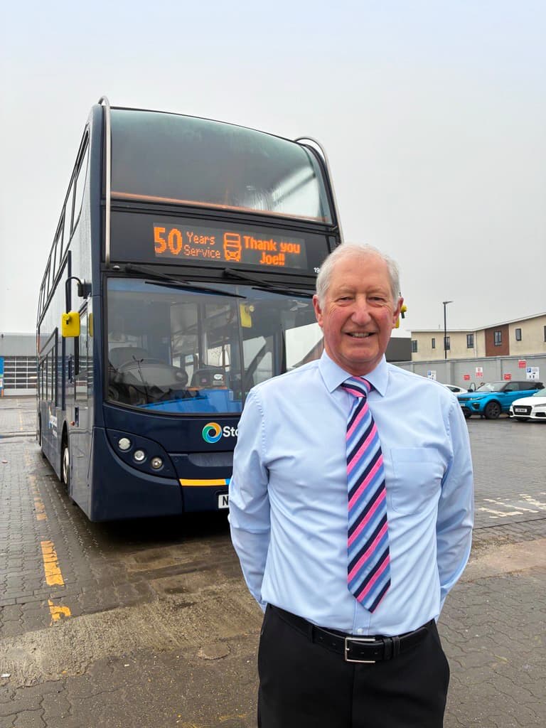 Stagecoach Celebrates Joe Carr’s 50 Years of Service at Sunderland Depot