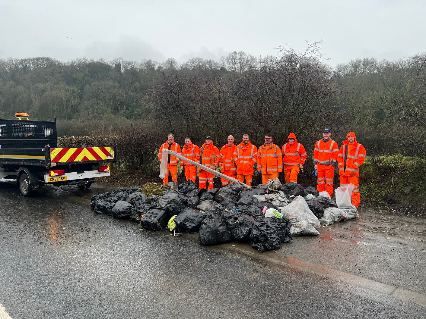 105 Bags of Rubbish Collected as Tunstall Hope Road Closes for Major Clean-Up