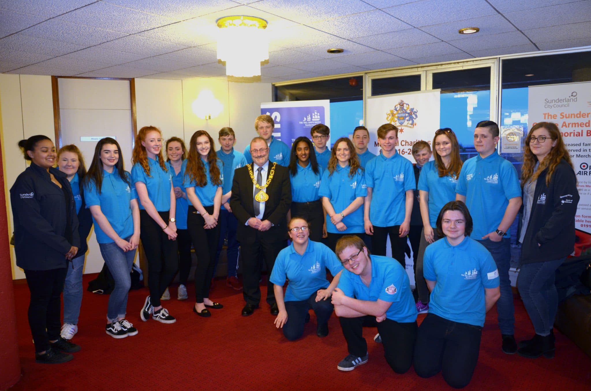Sail Training Ambassadors for Tall Ships Race Meet Sunderland’s Mayor