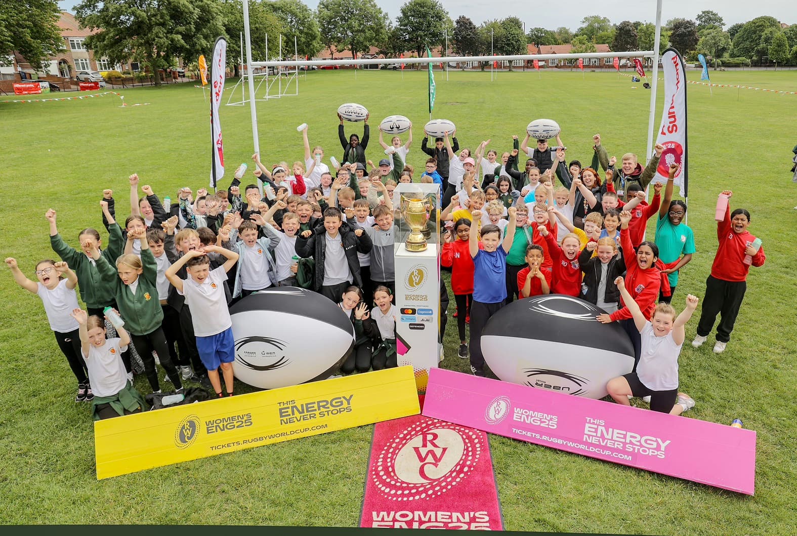 Future Rugby Stars Inspired as Trophy Tours Sunderland Schools