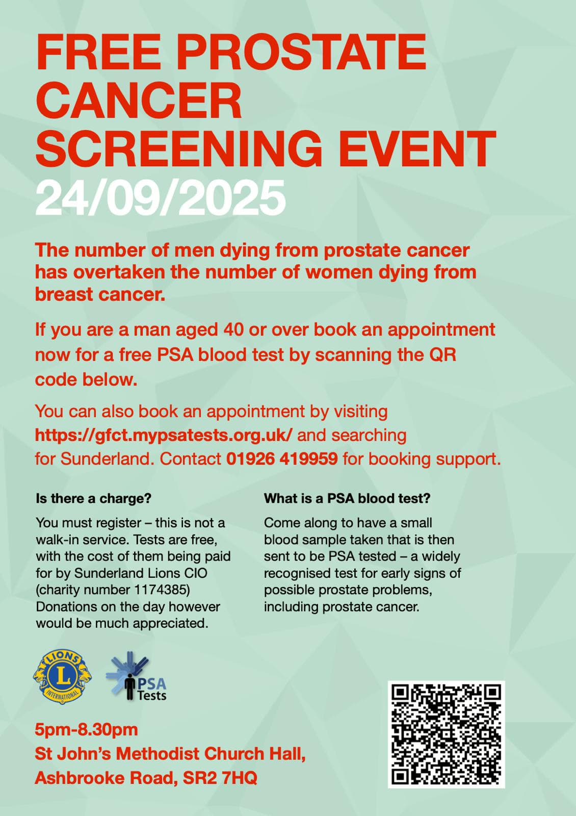 Free PSA Blood Tests Offered in Sunderland: A Life-Saving Opportunity for Men Over 40