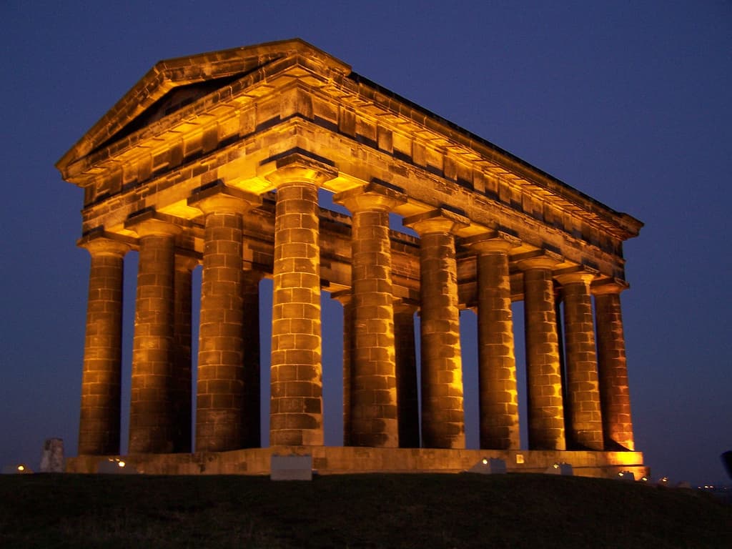 Penshaw Monument Lit in Union Jack Colours after Terror Attacks