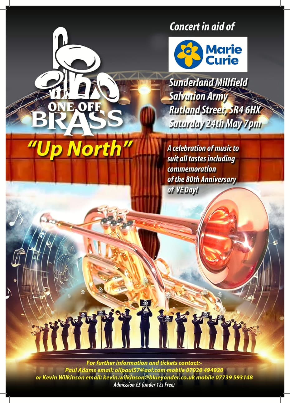 Charity Brass Band Concert Comes to Sunderland Salvation Army this May
