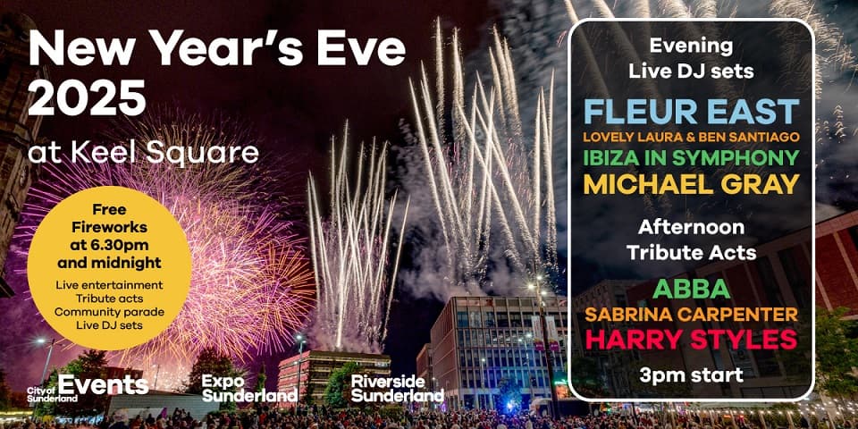 Sunderland to Light Up the Sky with Free FamilyβFriendly and Midnight Fireworks for NYE 2026