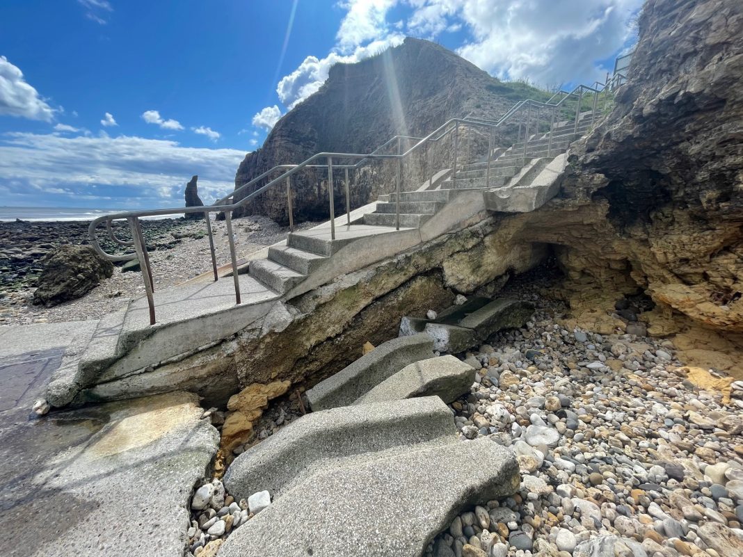Safety First: Coastal Erosion Forces Closure of Ryhope Beach Steps by Sunderland City Council